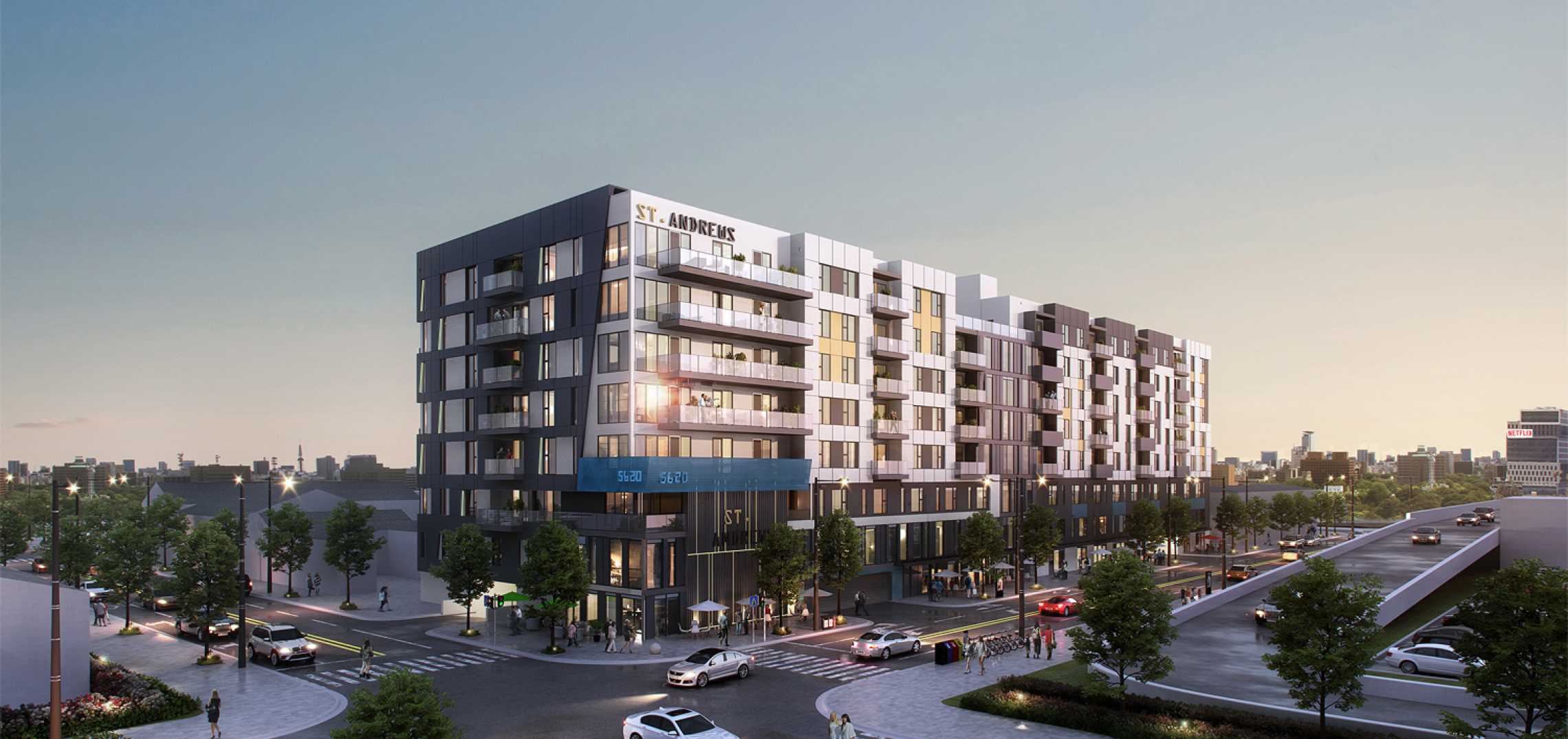 Veil lifts for Holland Partner Group project at 5620 De Longpre Ave. in